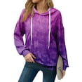 thumbnail image 3 of Hoodies For Women Oversized Winter Cute Sweatshirts Pullover Trendy Fall Clothes, Christmas Print Lightweight Design without Pockets for Comfortable Fall Winter Wear,Purple,XL, 3 of 6