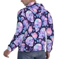 thumbnail image 6 of Honeii crystal Skull flower Pattern Mens Hoodies Men's Loose Sleeve Sweatshirt,Pullover Hooded Sweatshirt for Men,Essentials Hoodie-Large, 6 of 7