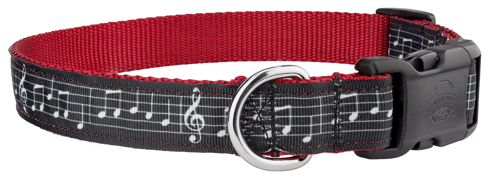 Country Brook Design® Deluxe Sheet Music on Red Ribbon Dog Collar 