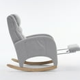 thumbnail image 3 of Nursery Rocking Chair with Retractable Footrest, High Back Adjustable Recliner Chair, Fabric Accent Chair for Nursery, Living Room, and Bedroom, 3 of 7