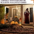 thumbnail image 6 of BinKFF 72” Halloween Hanging Witch Decorations Outdoor, Flying Talking Ghost Decor Light Up Eyes Sound Activated, Outside Indoor Haunted House Prop for Lawn Yard Garden, Purple, 6 of 8