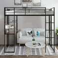 thumbnail image 4 of Costway Simple Size Metal Loft Bunk Bed Space-Spaper Loft Bed w/ Bibliothèque, 4 of 10