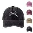 thumbnail image 3 of Xfvqtps Womens Baseball Cap Bow Embroidery Adjustable Soft Top Vintage Fashion Versatile Sunshade Summer Peaked Cap Black, 3 of 5