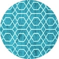 thumbnail image 1 of Ahgly Company Indoor Round Trellis Light Blue Modern Area Rugs, 4' Round, 1 of 4