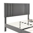thumbnail image 6 of Aukfa King Size Platform Bed with Upholstered Adjustable Headboard, Faux Leather Bed Frame with Wood Slats Support, No Box Spring Needed, Gray, 6 of 8