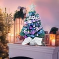 thumbnail image 4 of NALONE Mini Christmas Tree with Lights and Timer, 24 Inch Snow Flocked Small Christmas Tree with 27 Pcs Ornaments, 80 Branch Tips Tabletop Christmas Tree for Holiday Decoration(Gold), 4 of 7