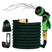 50ft Garden Hose Water Pipe, Flexible Durable Magic Water Hose Pipe with 10 Function SprayHose HangerStorage BagBrass Connector, Garden Hose Reel for Gardening Car Washing Pet Bathing