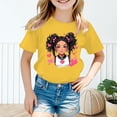 thumbnail image 2 of PMVFHDE T-Shirts pour Filles Hauts Décontractés pour Filles Hauts d'Été pour Filles Grande Taille T-Shirt Graphique Mignon Col Rond Manches Courtes T-Shirt Décontracté d'Été Jaune, 3-4 Ans, 2 of 5