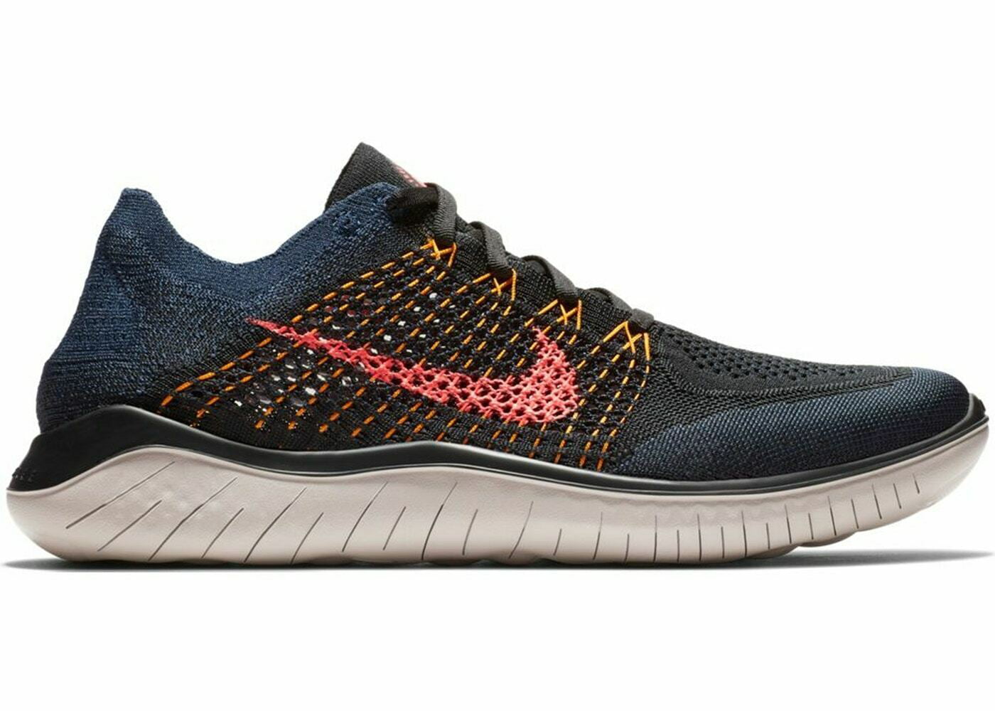 Actual cobre núcleo Nike Free RN Flyknit 2018 Black/Flash Crimson Men's Running Shoes Size 12.5  - Walmart.com
