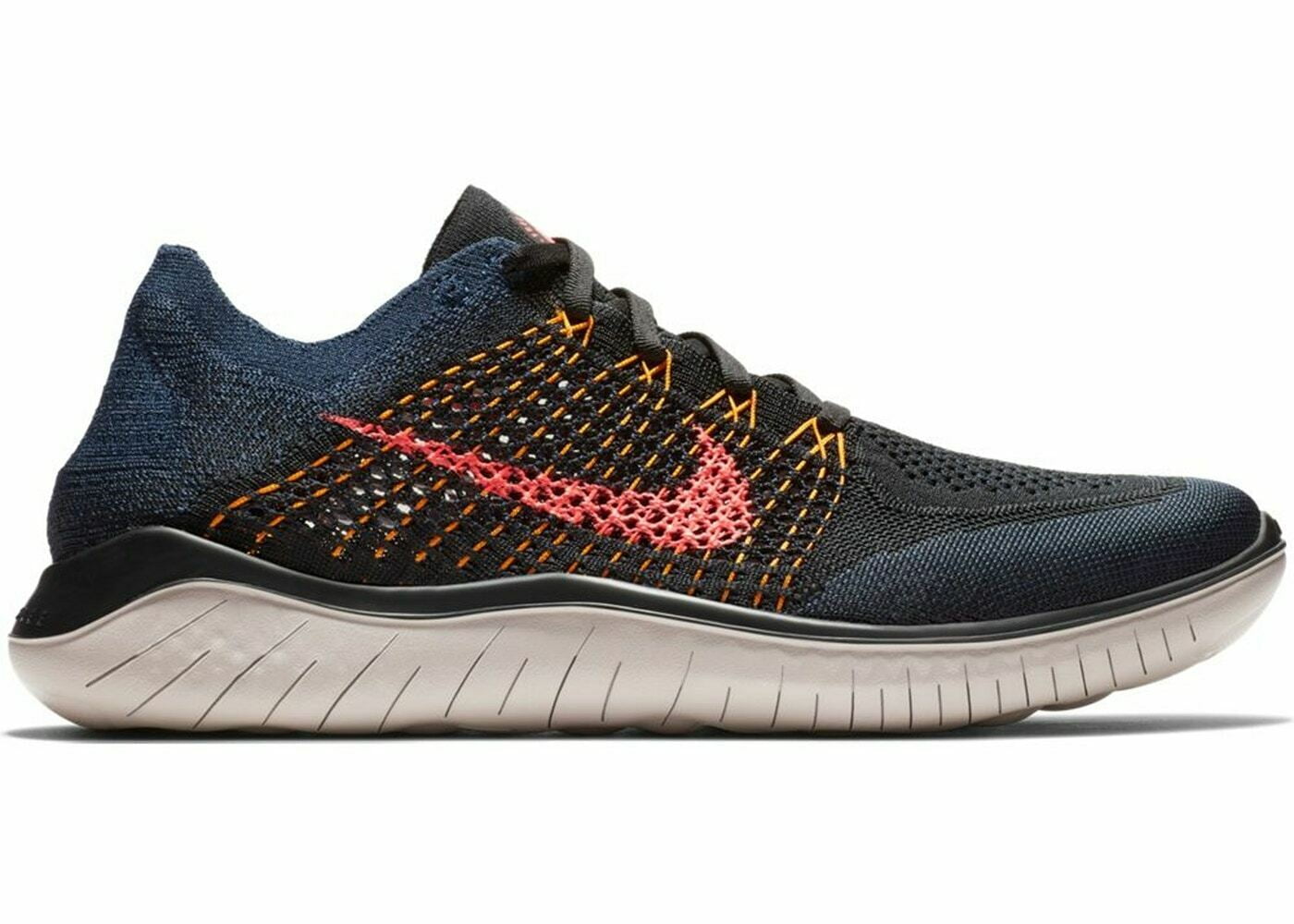 Actual cobre núcleo Nike Free RN Flyknit 2018 Black/Flash Crimson Men's Running Shoes Size 12.5  - Walmart.com