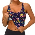 thumbnail image 3 of Picia cute animals Pattern Sports Bra for Women,Padded Strappy Sports Bras Medium Support Yoga Bra with Removable Cups,Running Yoga Bra-XX-Large, 3 of 8