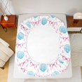 thumbnail image 4 of Manfei Ocean Cartoon Shell Fitted Sheet Full,Pink Bowknot Bed Set,3pcs,1 Fitted Sheet and 2 Pillowcases, 4 of 6
