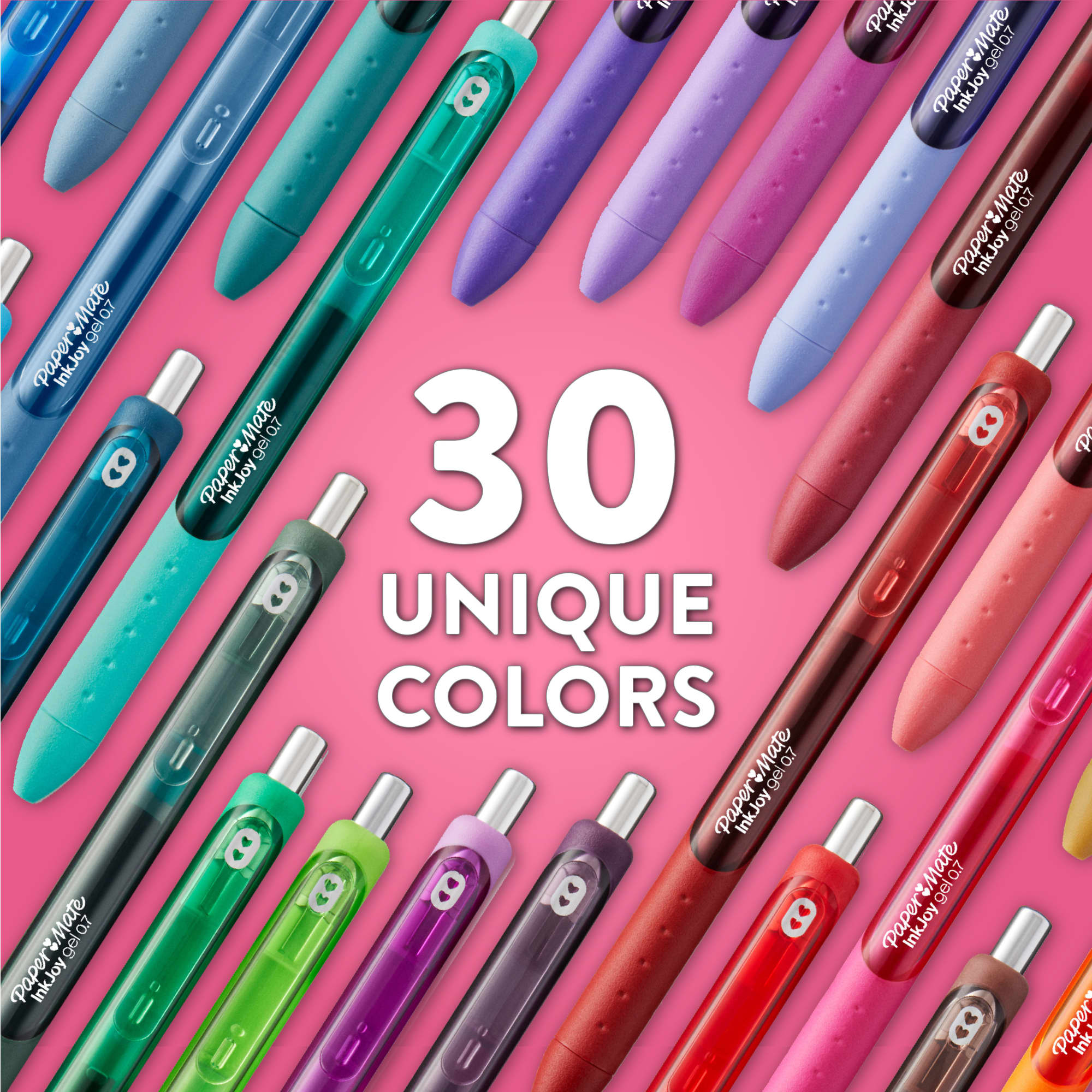 Plumas de gel Paper Mate InkJoy, colores Candy Pop, punta mediana (0.7 mm), retráctiles, 4 piezas 4