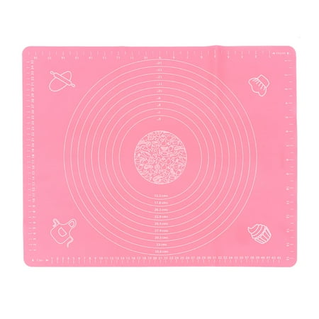 

1pc Household Silicone Kneading Pad Heat Insulation Anti-skid Silicone Pad With Scale Baking Pad Baking Tool for Home Kitchen (Pink)