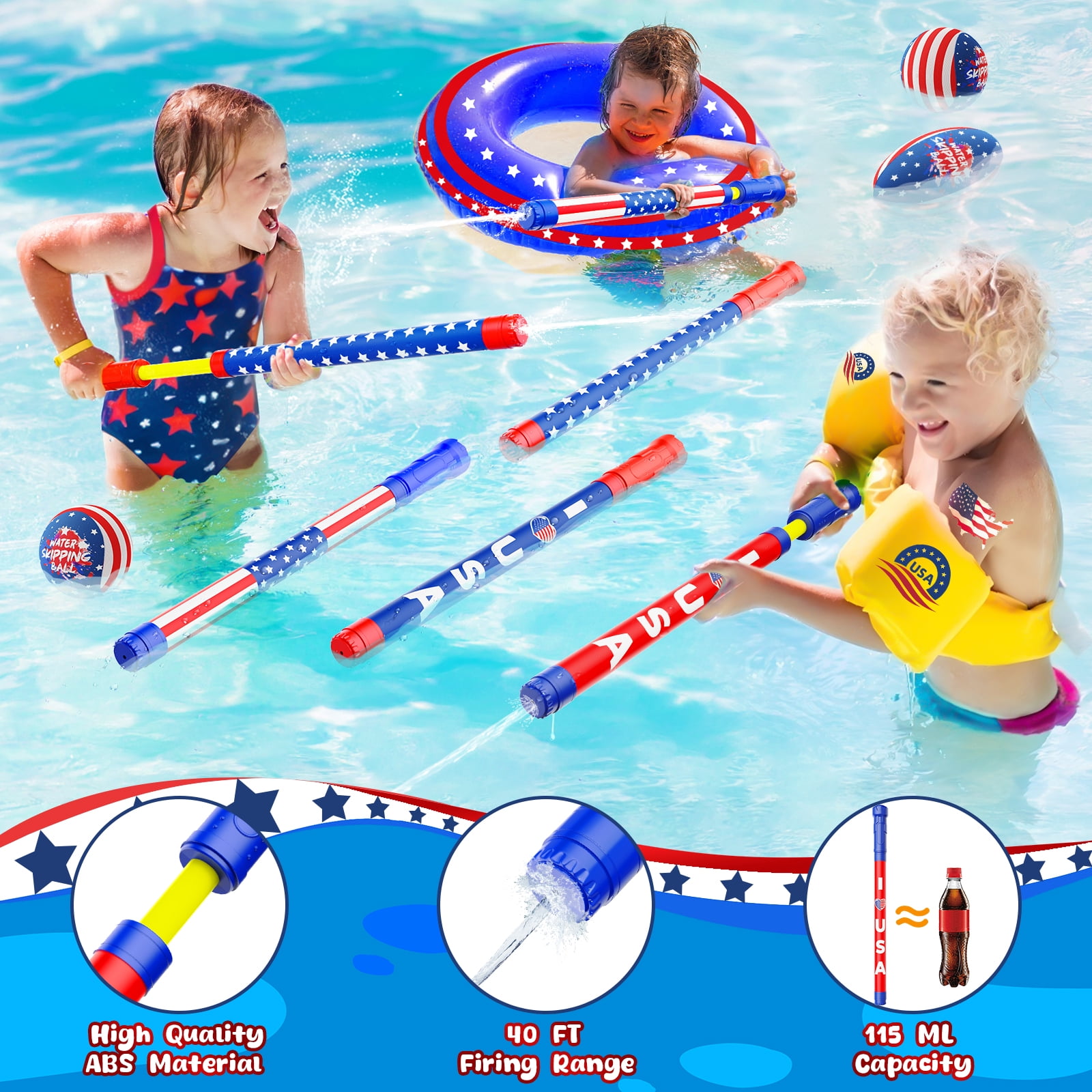 Water Toys - 2026 New  Water Soaker Toy Squirt Water Soaker, Outdoor Water Spray Sprinkler, Swimming Beach Garden Game Toys for Boys and Girls (6 PCS)