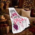 thumbnail image 3 of Little Wine Lot Of Cheer Wine Glass Grapes, Cozy Friendship Quote Scene, Warm Flannel Blanket for Living Room and Reading Nook, Art Lovers Thanksgiving Gift, Artistic Home Decor, 3 of 9