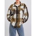 thumbnail image 5 of Women's Plaid Jackets Casual Long Sleeve Button Down Shacket Fall Shirt Coats with Pockets, 5 of 10