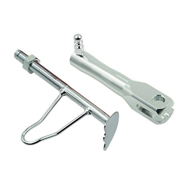 Riwesomey Universal motocicleta retráctil antideslizante Kickstand reemplazo Scooter eléctrico soporte lateral reparación actualización Accesorios para motos Plata