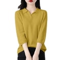 thumbnail image 4 of Cardigan Sweaters for Women Lightweight Knit Casual Bohemian Vacation Summer Outfit Women's Oversized Pullover Sweater Soft Knit Long Sleeve Round Neck Tops Loose Fit Solid Color Basic Sweater, 4 of 4