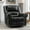 Black (Leathaire), variant on MEETWARM Massage Swivel Rocker Recliner with Heat and Vibration, Manual Glider Rocking Recliner Chair, 360°Swivel Lounge Reclining Chair with Remote Control/USB Ports for Living Room(Dark Brown)
