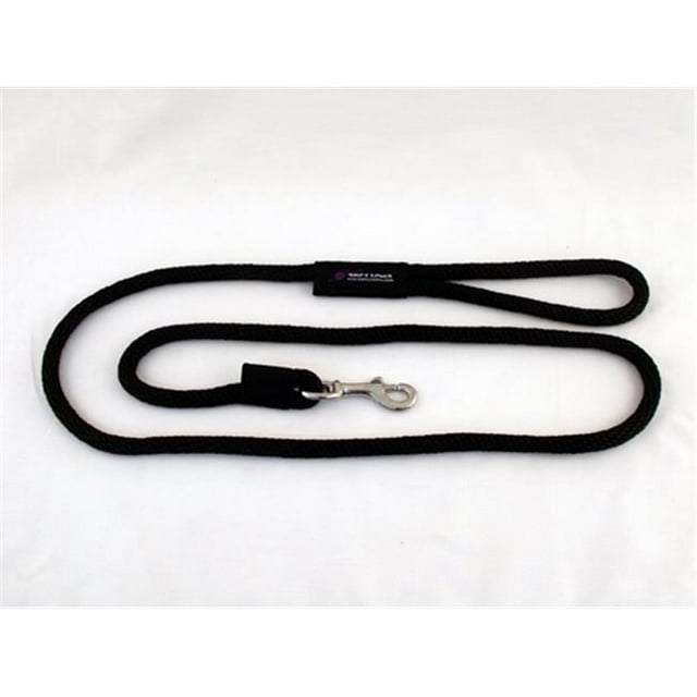 Soft Lines Dog Snap Leash 0.5 In. Diameter By 8 Ft. - Black