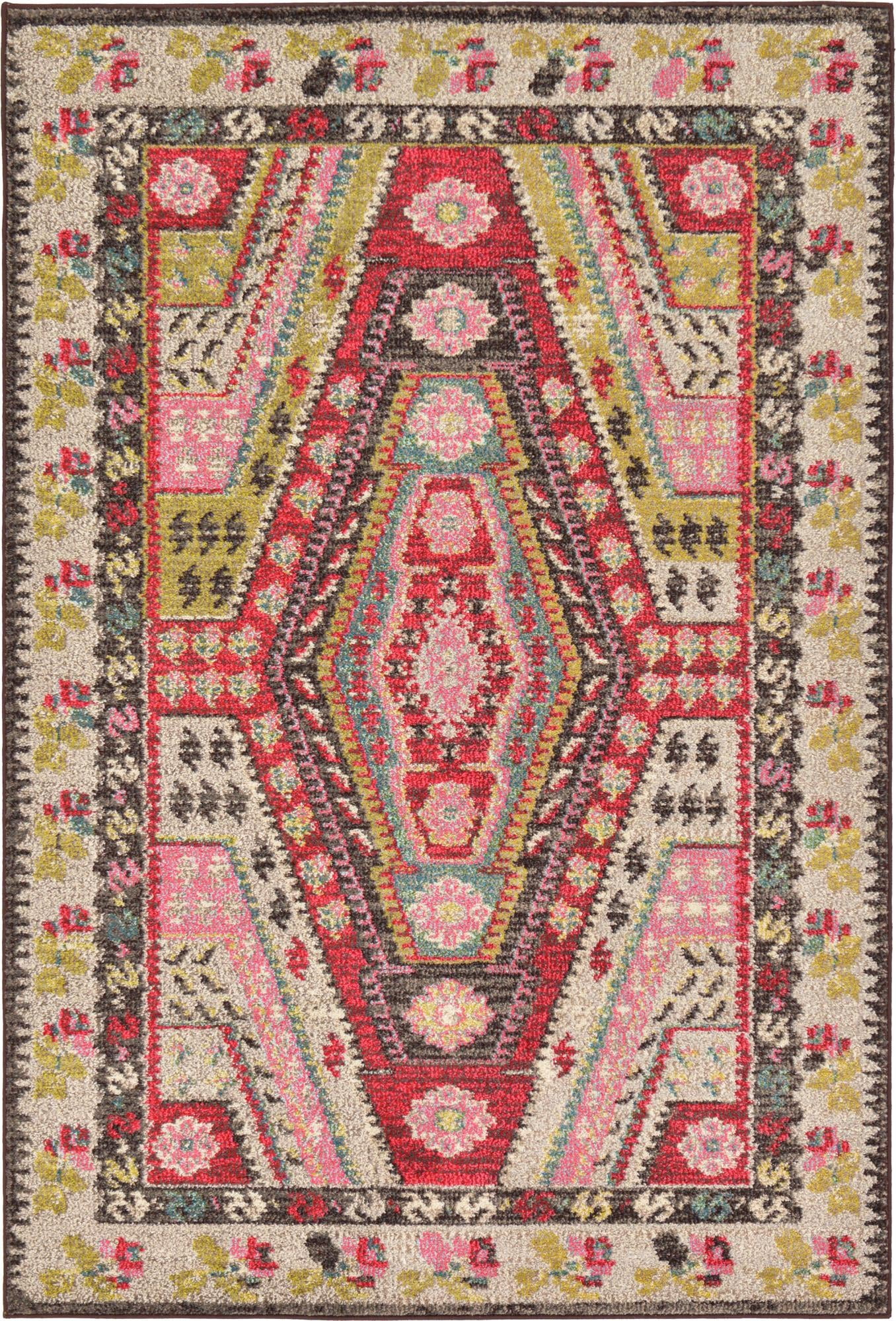 Unique Loom Sedona Collection Area Rug - Carlsbad (4' 1" x 6' 1" Rectangle Multi/Beige)