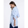 thumbnail image 3 of U.S. Polo Assn. Women's Relaxed Long Sleeve Stripe Button Down Shirt, Sizes XS-XL, 3 of 5