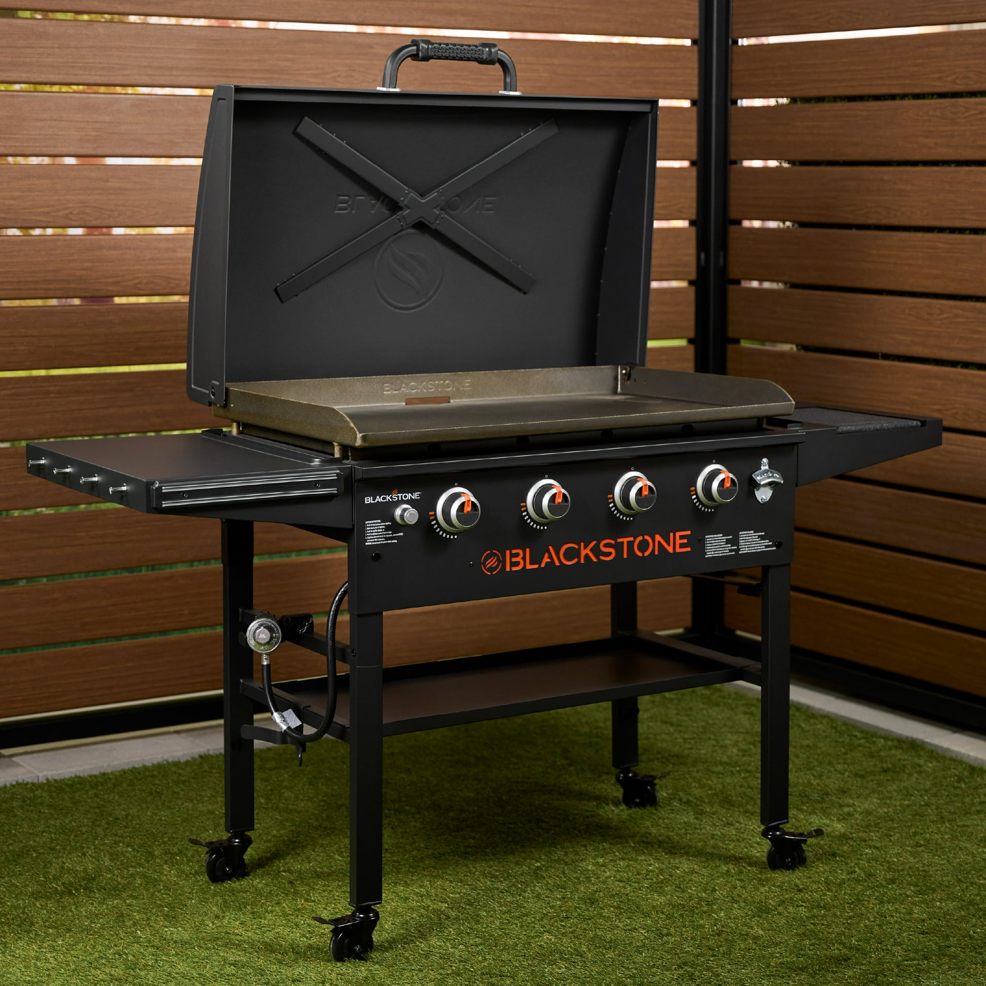 Blackstone Original Outdoor Griddle, 4-Burner 36" Propane Flat Top Grill with Hood, Black