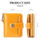thumbnail image 2 of Cartera pequeña de mujer, cartera de piel auténtica para mujer, con compartimento para monedas, cartera pequeña con cremallera, tarjetero con bloqueador RFID, color amarillo, 2 of 4
