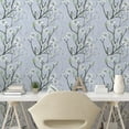 thumbnail image 2 of Ambesonne Flower Peel & Stick Wallpaper for Home, Flowering Hopes of Spring, 13"x100", Pale Ceil Blue and White, 2 of 5
