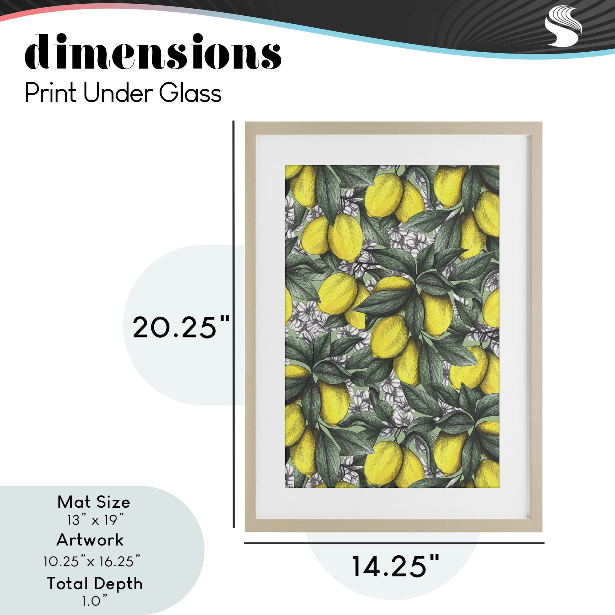 Under The Lemon Tree Birch Framed Print Under Glass, design by Cecilia Battaini