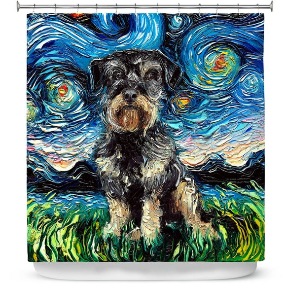 Shower Curtains 70" x 73" from DiaNoche Designs by Aja Ann - Schnoodle Dog