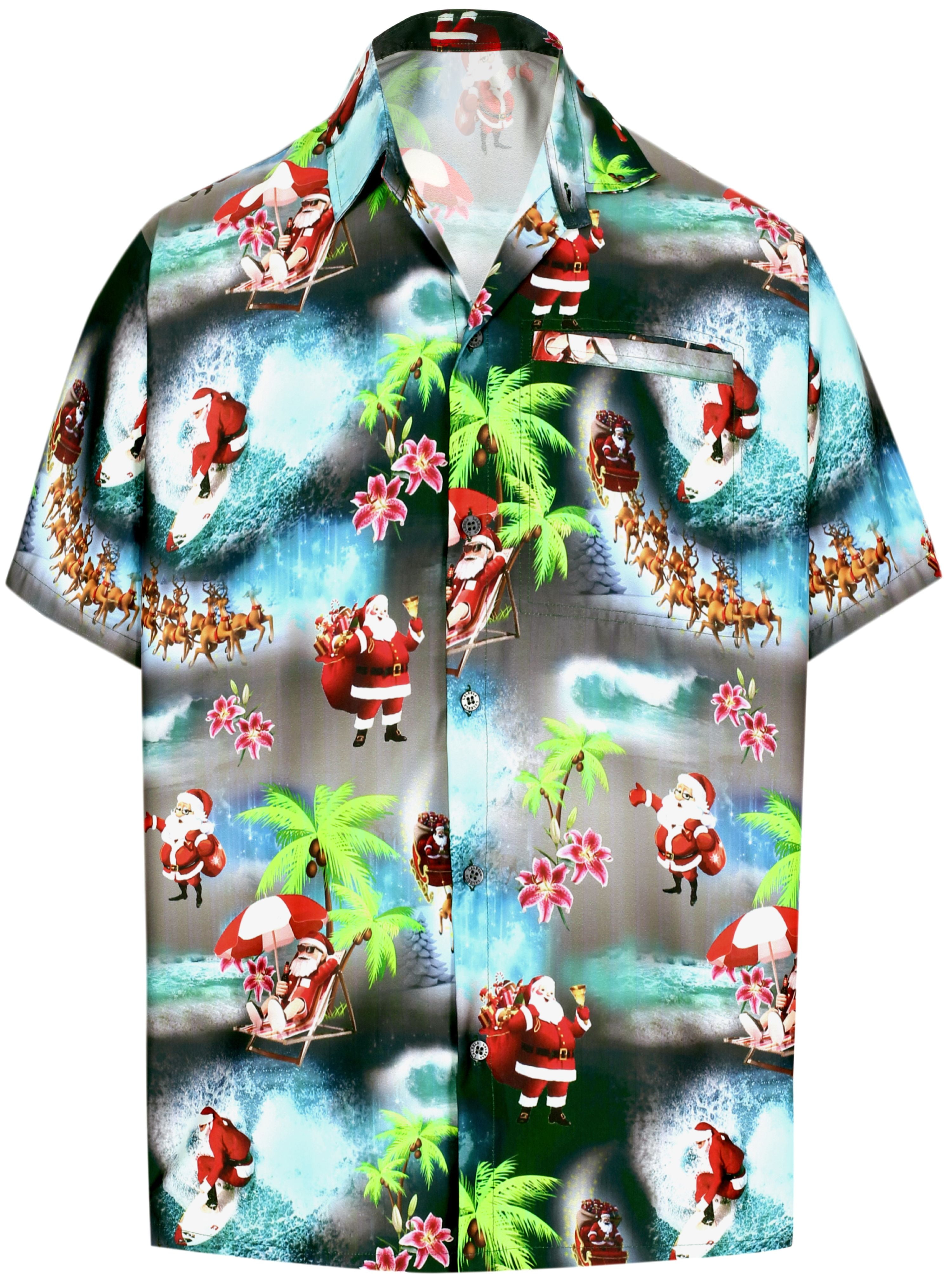 LA LEELA Mens Classic Beach Camp Short Sleeve Hawaiian Shirt