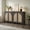 Black Oak, variant on SICOTAS 34.2 Inch Wide Kitchen Pantry Cabinet Set of 2 with 2 Arch Rattan Doors, Rattan Arched Storage Cabinet with for Dining Room, Freestanding Organizer, Natural Oak
