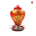 thumbnail image 2 of Hummingbird Feeder for Outdoors Hand Blown Colorful Glass Feeder with Ant Moat, 2 of 7