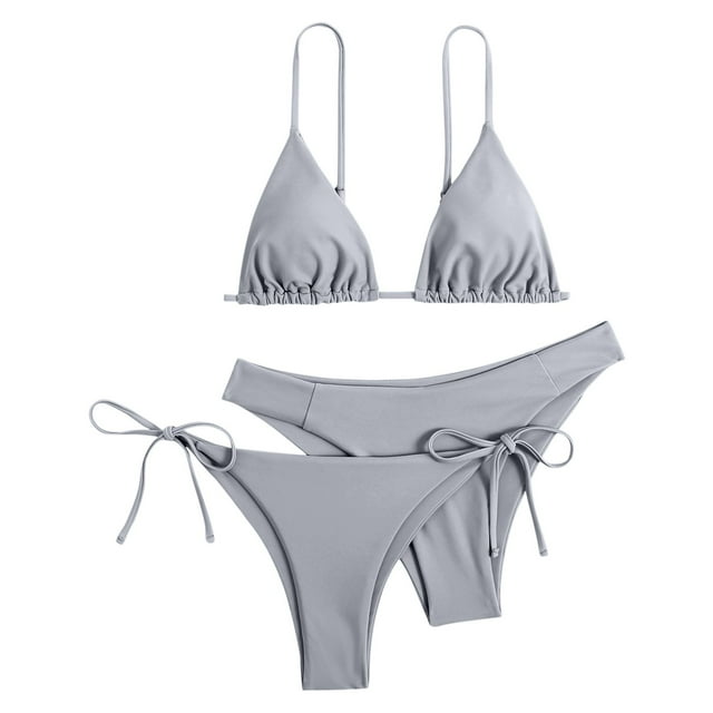 DGMIOCS Women's Tankini Set Bikini Set Grey XL