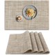 thumbnail image 1 of Mantel individual, 1 PCS de manteles individuales antideslizantes resistentes al calor, manteles individuales de vinilo lavables, juego de 1 - Amarillo lino, 1 of 5