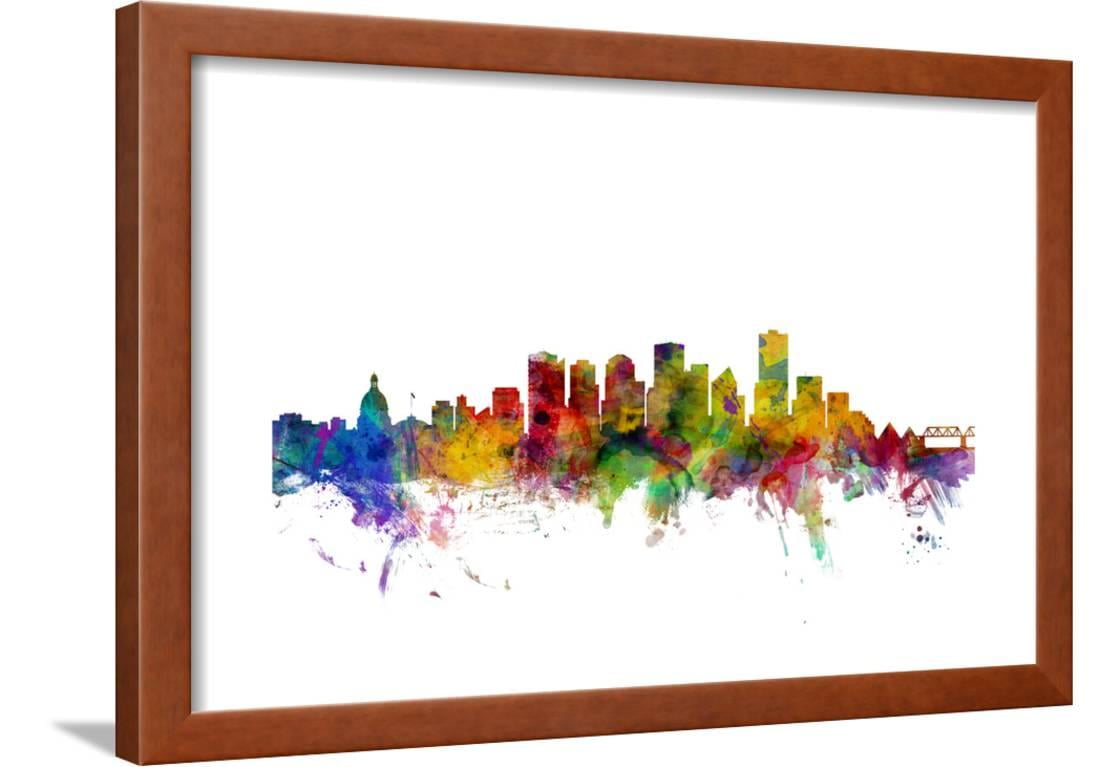  Edmonton  Canada Skyline Framed Print Wall Art  By Michael 