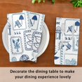 thumbnail image 3 of Iauyy Satin Napkins Set of 1- Blue & White Beach Vacation DIY Printing Decoration Cloth Napkin- Easy Care for Home/Party, 3 of 8
