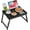 Black Large Adjustable, variant on khhdgfhh Bed Tray Table with Folding Legs  Bamboo Breakfast Food Tray with Media Slot  Use As Platter  Laptop Desk  Snack  TV Tray Kitchen Serving Tray (White Extra-Large Size)