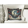 thumbnail image 3 of Ambesonne Cat Throw Pillow Cover Pack of 2, Toasting Romantic Moon Hearts, 2 Pcs-18"x18", Dark Night Blue Vermilion, 3 of 5