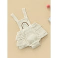 thumbnail image 3 of Seyurigaoka Baby Summer Ruffle Romper, Sleeveless Elastic Waist Rainbow Embroidery Strap Bodysuit, 3 of 9