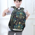 thumbnail image 6 of FORMRS School Backpack 17" Student Travel Bag with Laptop Compartment, Gold Peacock Pattern, 6 of 7