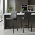 thumbnail image 2 of Set of 2 Bancos Alto, con Respaldo y Reposapié, Color Gris HOMEMAKE FURNITURE Moderno, 2 of 7
