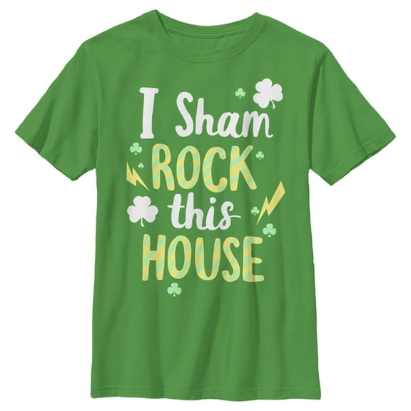 Boy's Lost Gods St. Patrick's Day I Sham Rock This House Graphic Tee Kelly Green Small