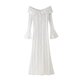 thumbnail image 2 of HH TRAF Vestido ajustado con cremallera y un hombro al descubierto para mujer, elegante, de manga larga, largo hasta el suelo, con encaje y elegante, 2 of 5
