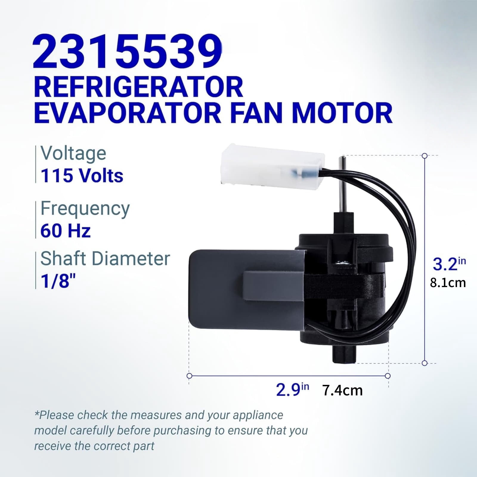 CSYANXING Evaporator Fan Motor 115V 60Hz Direct Replacement Part For Kenmore Amana Refrigerator Cooling System