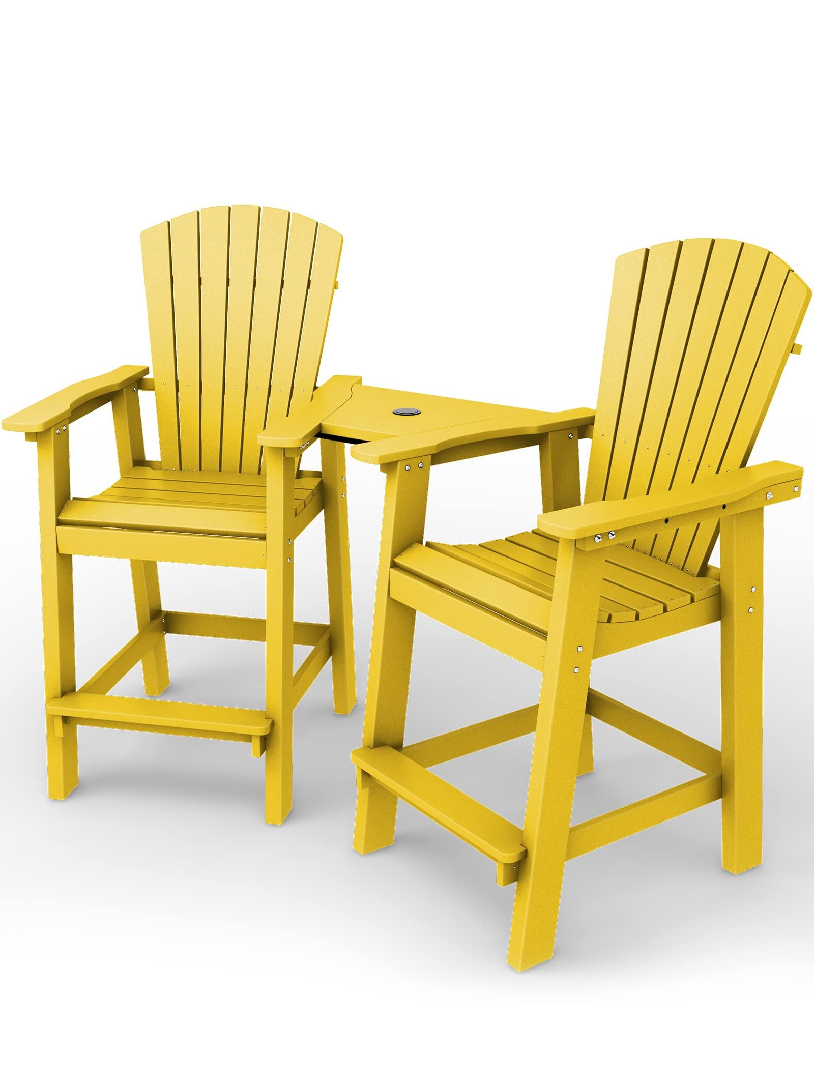 JEAREY Tall Adirondack Chair Set of 2, Outdoor Adirondack Barstools