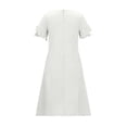 thumbnail image 6 of Scyoekwg Girls Summer Dress Solid Color Comfy Short Sleeve Cute Dresses Crew Neck Ruffle Sleeve Shirts Dresses, White, 11-12 Years, 6 of 6