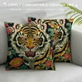 thumbnail image 3 of Orinice  Tiger Cushion Cover Chinoiserie Pillow Covers Animal Print Pillowcase Tiger Stripe Colorful Pillow Statement Pillow Farmhouse Home Decorative Pillows For Sofa Couch Housewarming Gift, 3 of 5